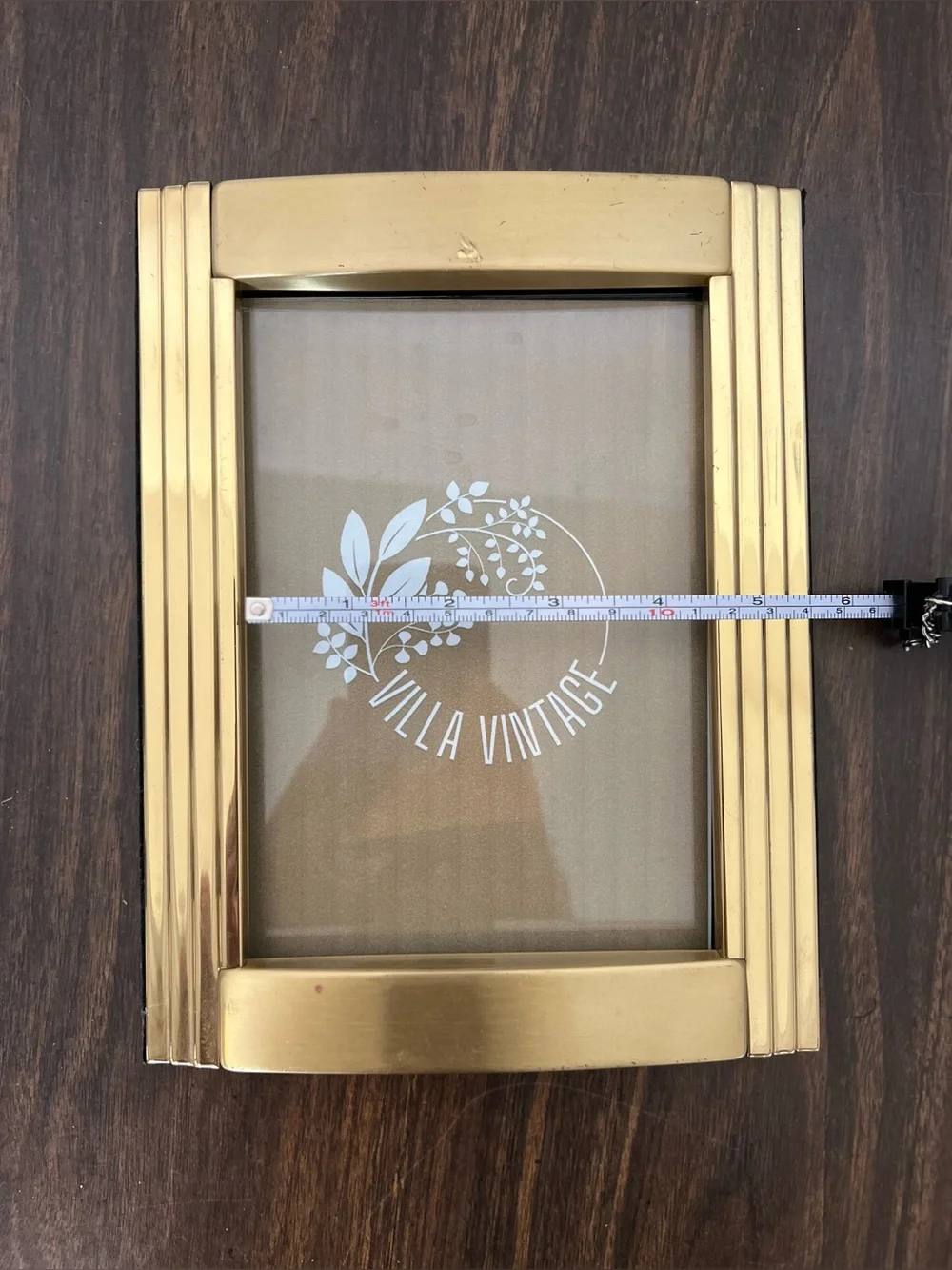 Vintage 1980s Set of 3 Brass Picture Frames Art Deco Style
